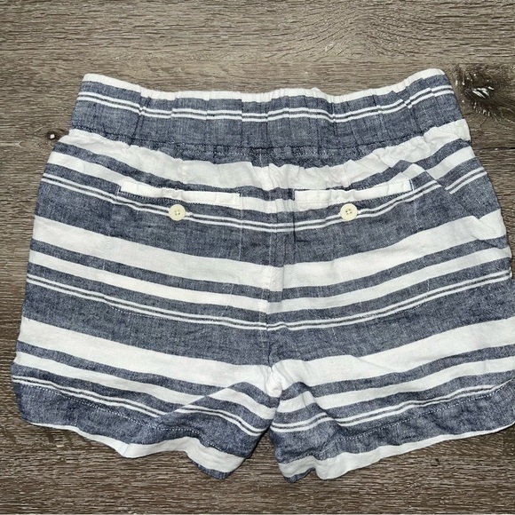 Athleta Dress Blue Bold Stripe Linen Shorts Size 4 - Picture 8 of 14